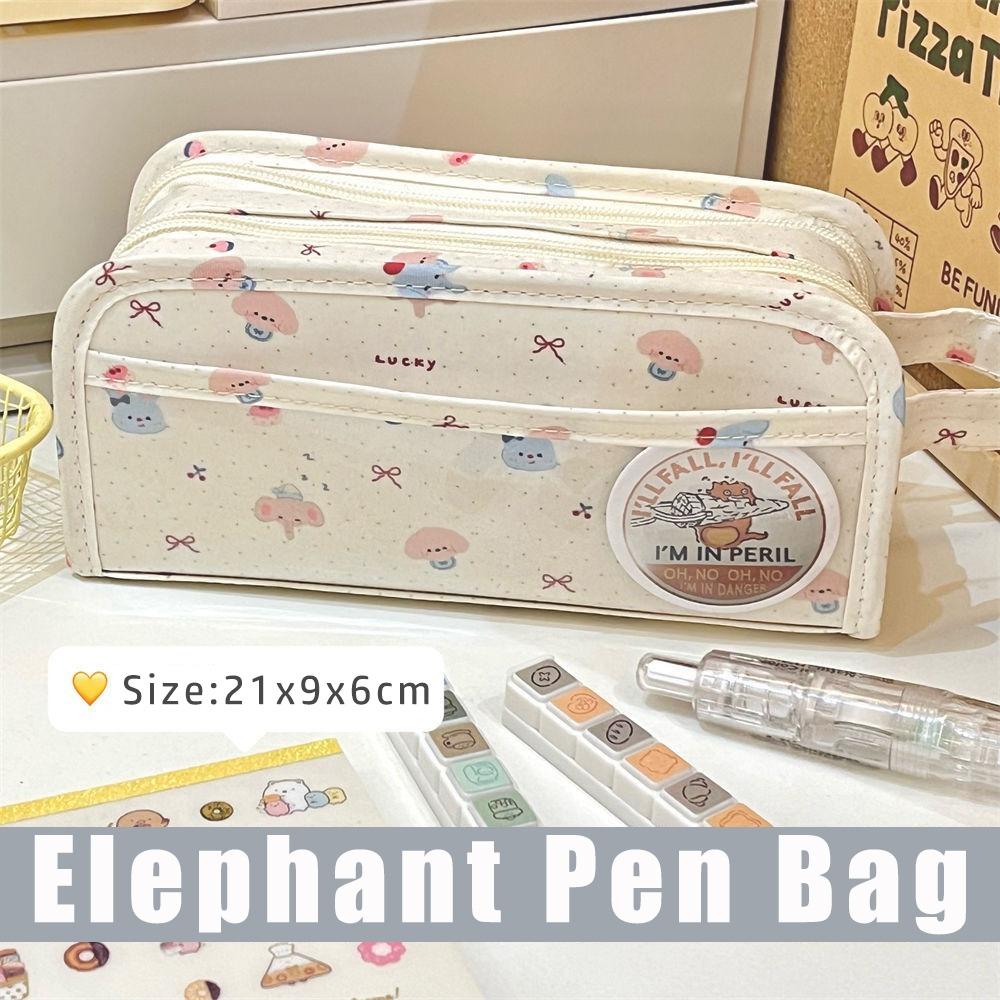 

Puppy/Elephant Pencil Case Multilayer Stationery Bag New Pen Bag Student Gift Elephant