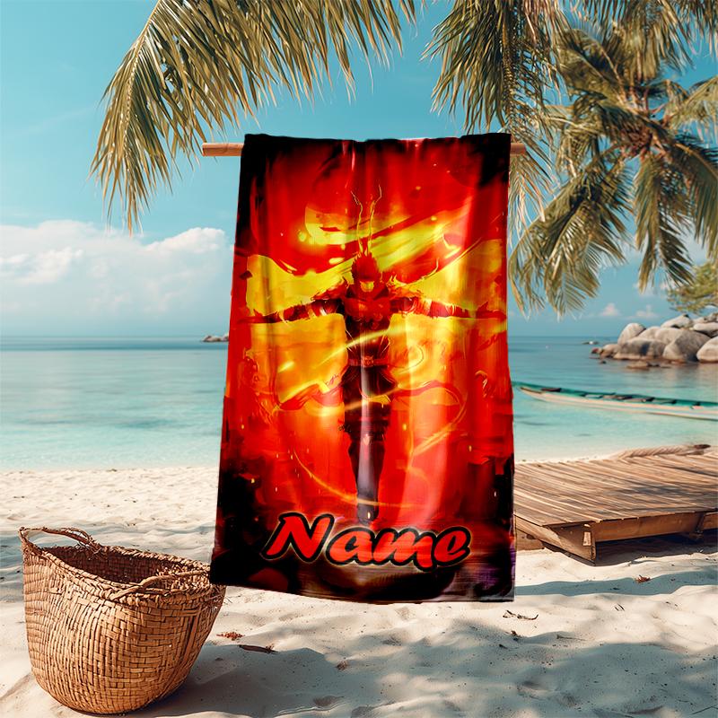 Personalized Customized Proof Beach Towel with Black Myth Wukong Game Pattern - Soft, Absorbent, Quick-drying, Perfect Swimming, Camping&bathing