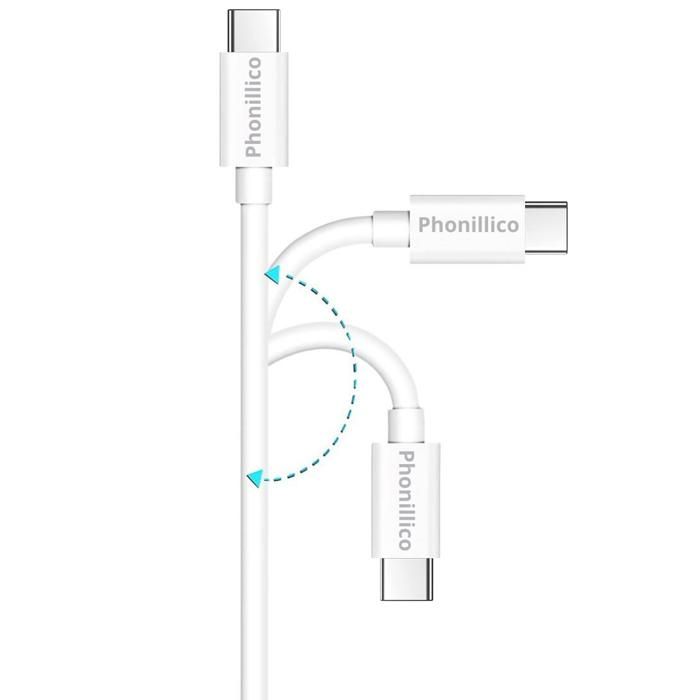 USB-C USB-C Cable White 2m for Samsung Galaxy S24 / Galaxy S23 / Galaxy S23 FE Phonillico®