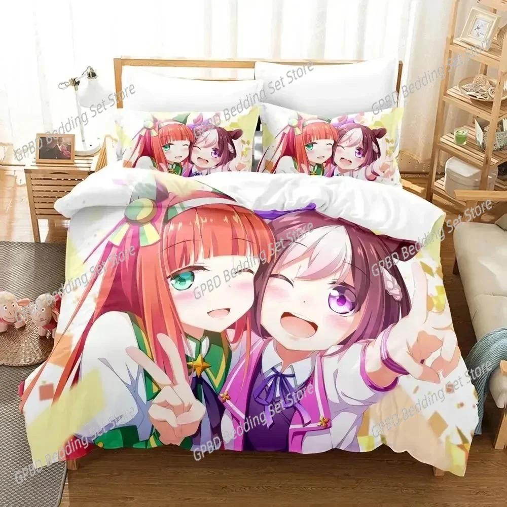 Comforter Anime Uma Musume Pretty Derby Bedding Set Bedroom Soft Modern S Comefortable Kids