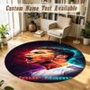 Round Rug Custom NameCristiano Ronaldo Pattern Non Slip Carpet Home Floor Decor