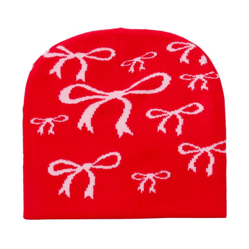 2025 Autumn and Winter New Wool Hat Brimless Cap Korean Version Trendy Versatile Thermal Hat Bow Knitted Hat Children