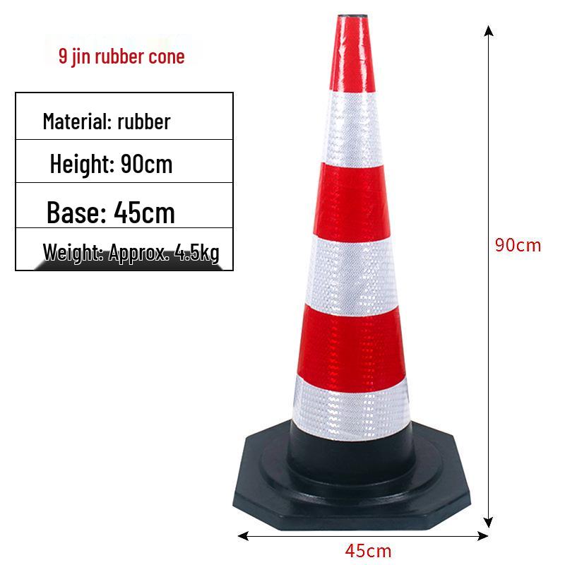 Anti-Collision Rubber Cone Parking Bollard - No Parking Warning Post