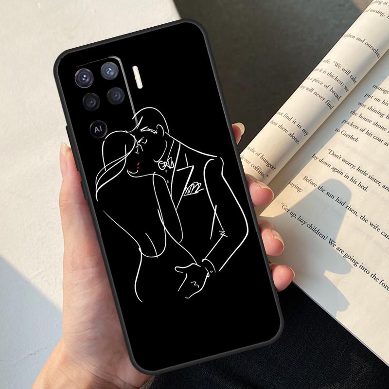 Sexy Line Minimalist Style Case For Oppo A74 A57 A17 A77 A18 A38 A58 A78 A98 A54 A94 A80 A60 A40 A96 A76 A16 A15 A5 Pro