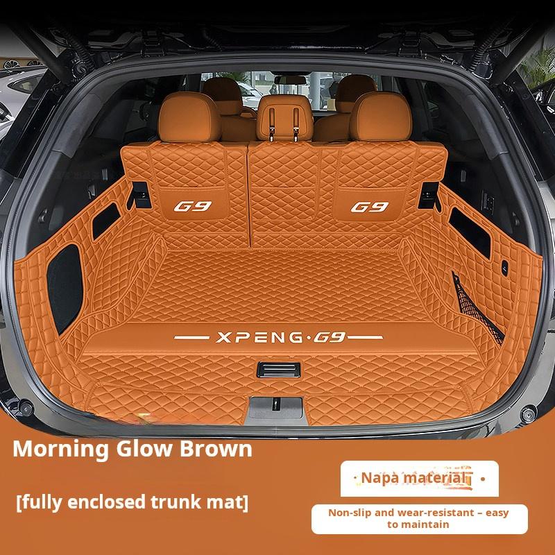 For XPENG G9 2025 2026 Car Styling Fully Enclosed Trunk Pad Leather Trunk Mat Backrest Pad Auto Modification Premium Accessories