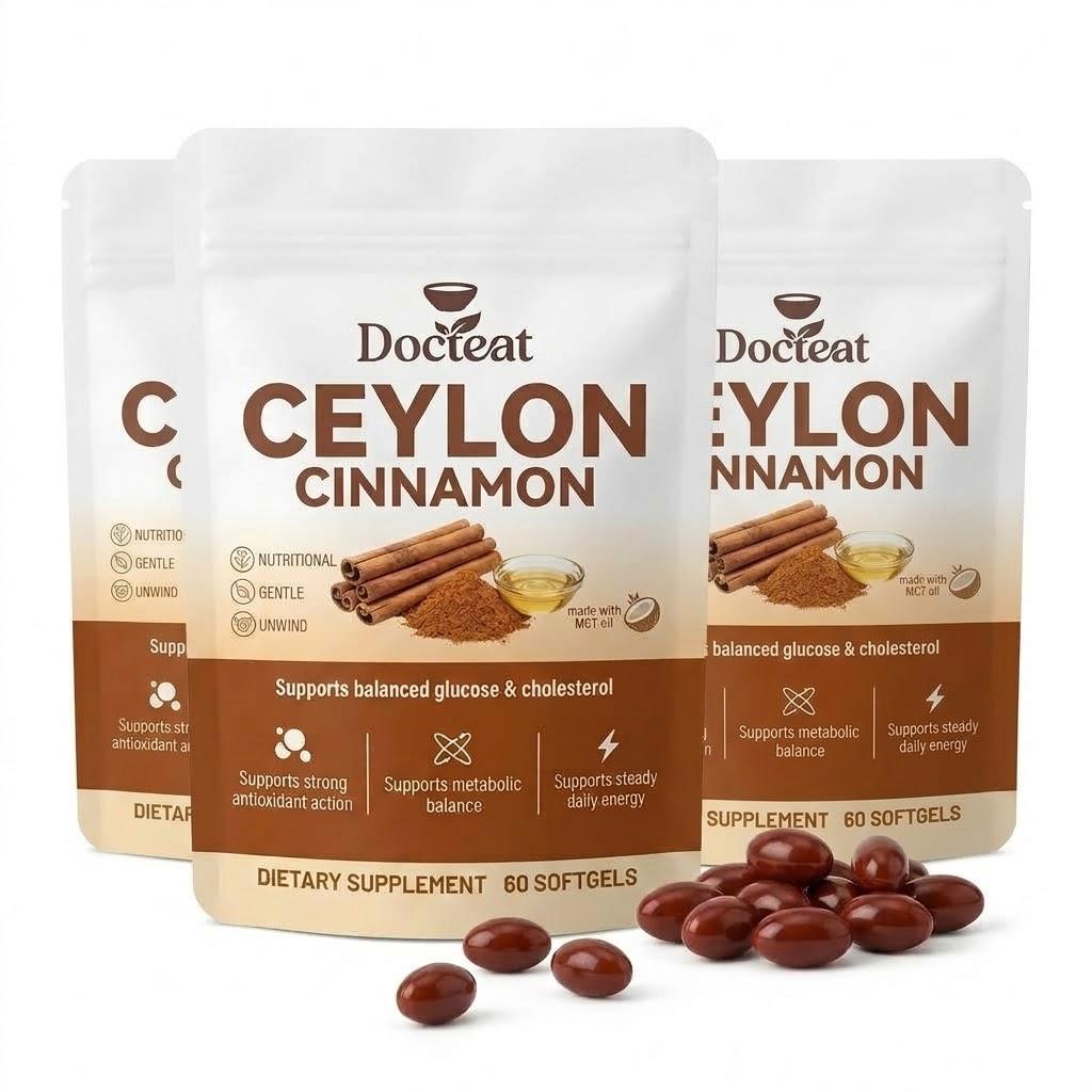 Capsule Morbide di Cannella di Ceylon con Olio MCT (60 Softgel) – Supporto per Glucosio e Metabolismo