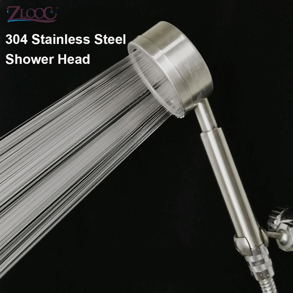 Black Silver Stainless Steel Shower Head Durable High Pressure Showerhead For Bathroom Handheld Water Saving Shower Head