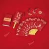 Traditional Fan Design Red Envelope Frosted Hollow Spring Festival Red Wallet 6/8/10 Cards Thickened Lucky Money Packet