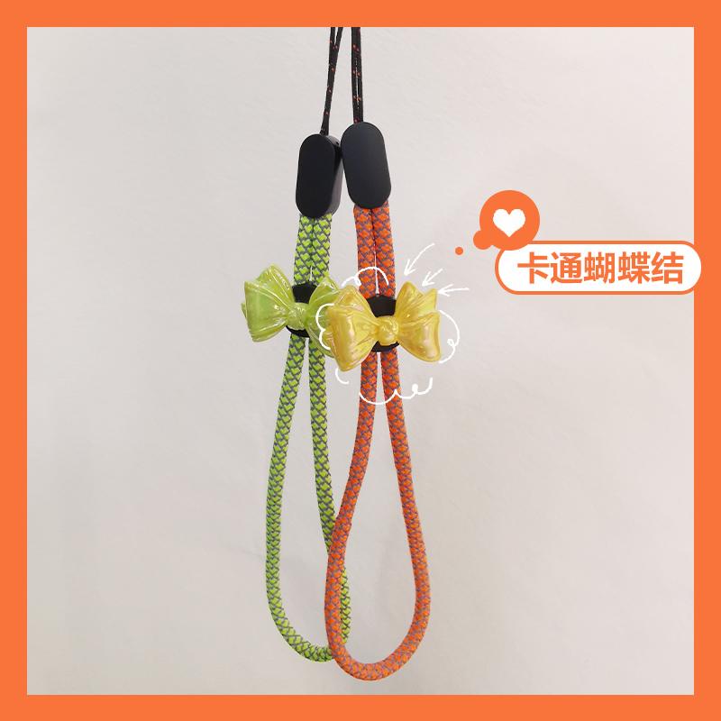Mobile Phone Lanyard Bow Knot Fluorescent Dragon Pattern Cartoon Lanyard Short Wrist Strap with Strap Universal Anti Loss Strap