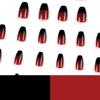 24 Pieces Wear Nail Red Manicure Black French Nail Sticker Removable Nail Piece Nail Piece Full Sticker Press On Nails