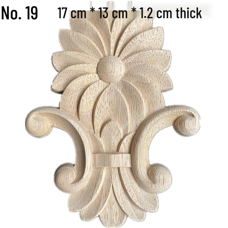 Europäische Massivholz-Schnitzerei-Applikation: Dekorative Blumen Schleife für Wände & Möbel