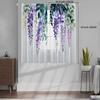 Set Of 2 All Season Wisteria Blue Vine Curtains Polyester Living Room Dining Bedroom Windows Doors Curtain Light Filtering For Sitting Made With Rod
