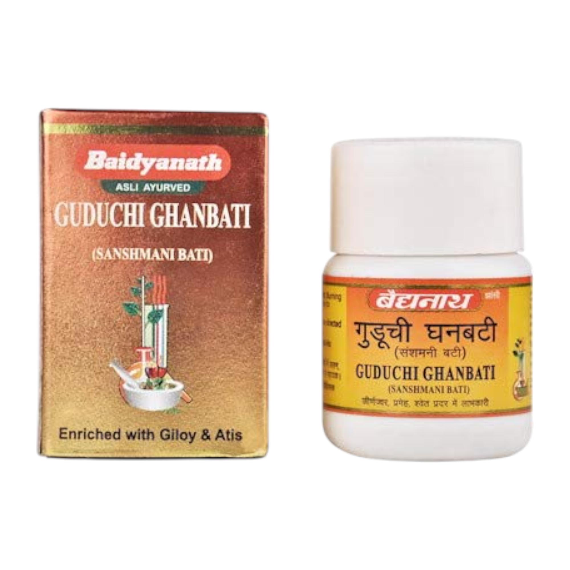

Baidyanath Jhansi Guduchi Giloy Ghanvati Tablets 10 Gm X Pack Of 2 For Daily Immunity Support And Wellness