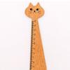 1 Piece Cute Cat Straight Ruler Wooden Kawaii Tools Stationery Cartoon Drawing