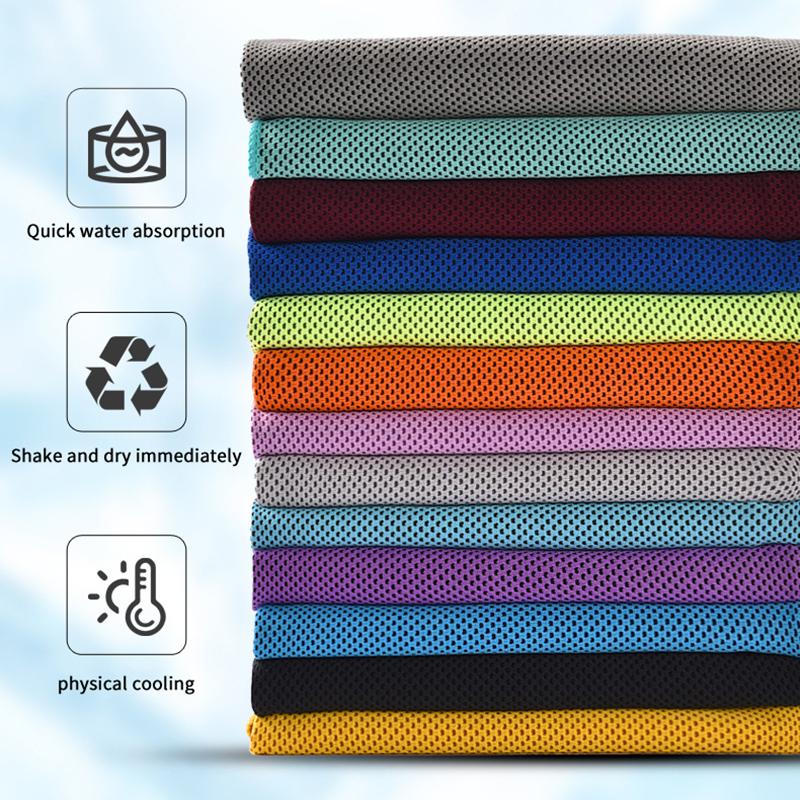 1Pcs Instant Cooling Microfiber Towel with Portable Storage Bottle Non-fading for Gym Yoga Outdoor Sports Activities