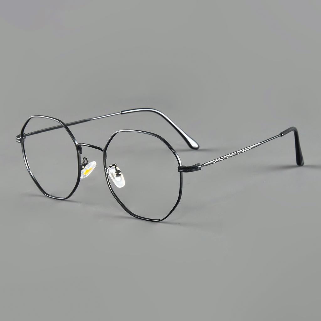 Retro Luxury Metal Polygonal Myopia Glasses for Women Men Advanced Large Frame Near Sight Eyeglasses Comfortable and Versatile