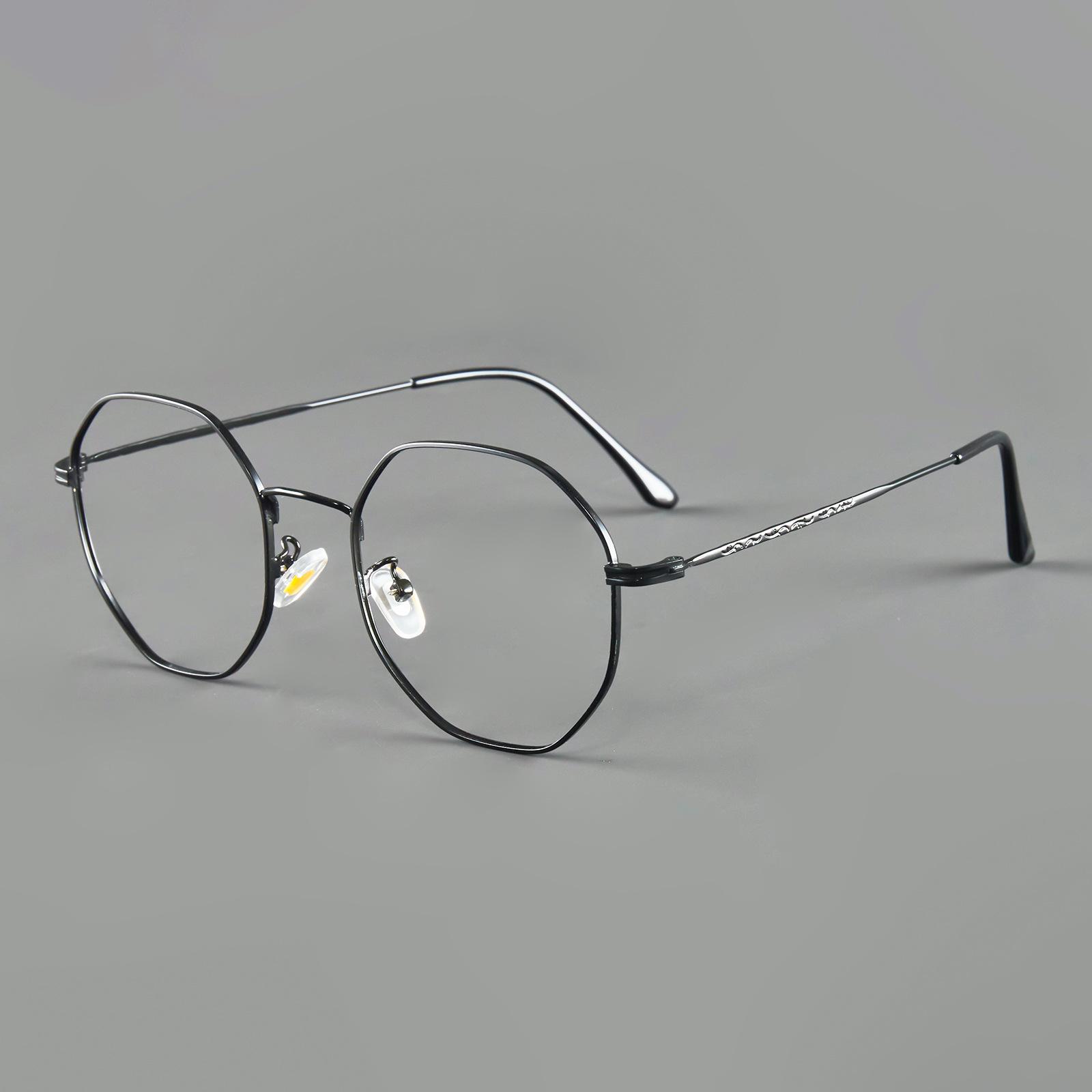 

Women s INS Style Premium Myopia Glasses Blue Light-Blocking Metal Polygonal Near-Sighted Glasses Prescription with 0 To -4.0 0