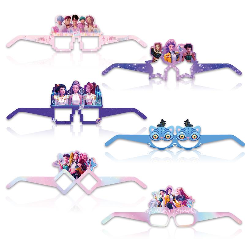 6/12 Stück/Set Dämonenjäger Party Dekoration Papierbrillen Masken Foto-Requisiten Kinder Happy Birthday Party Zubehör