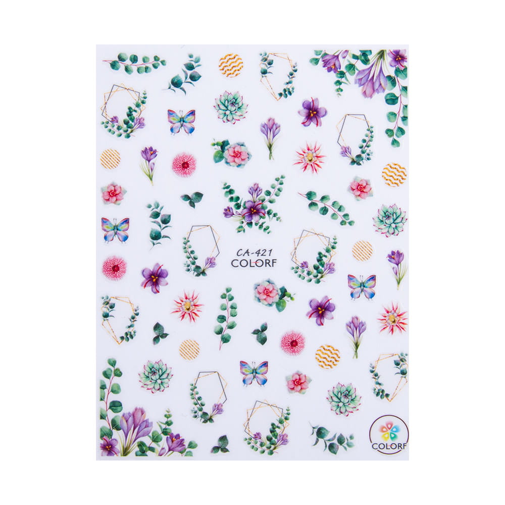 Nail Stickers Thin Self-adhesive Flowers CA-421