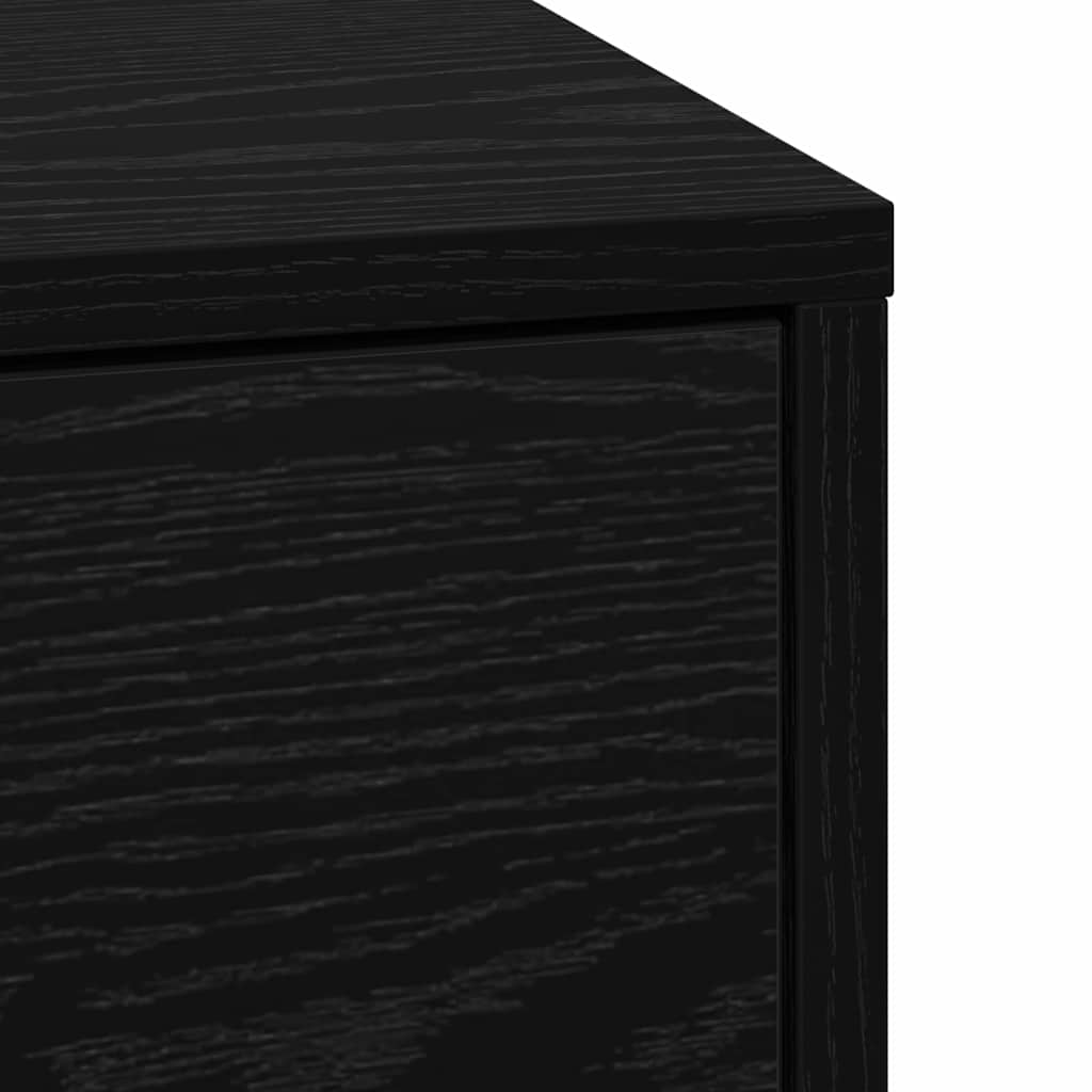 Nightstand Black Oak Effect 38 x 34 x 61 cm Engineered Wood