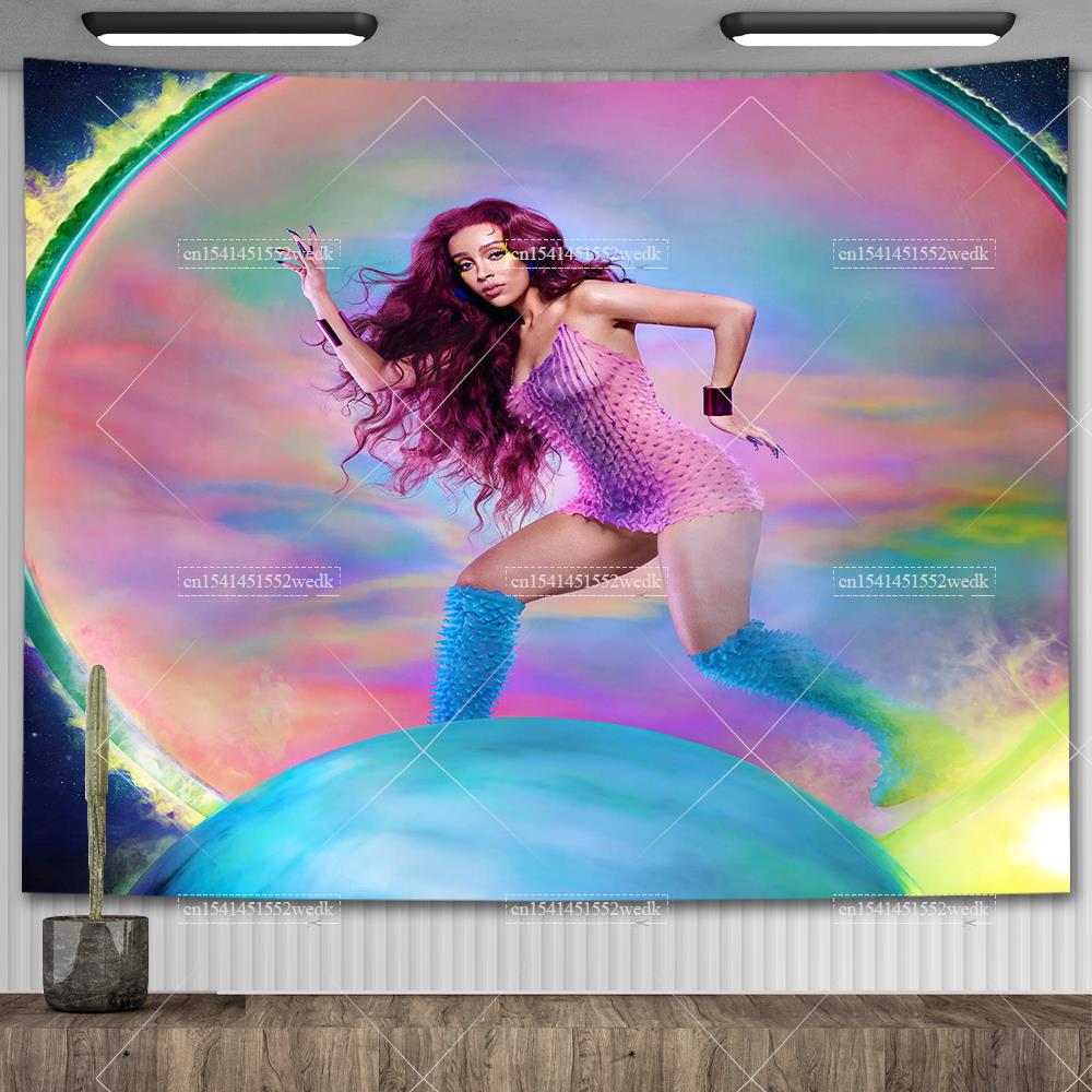 Doja Cat Scarlet Müzik Albümü Kapak Posteri Duvar Asılı Goblen Hiphop Pop Goblenler Estetik Oda Dekorasyonu Arka Plan Bezi