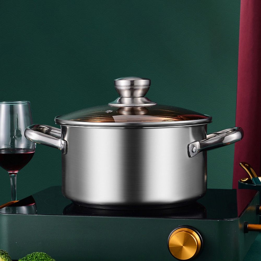 Thickened Soup Pot Flat-bottomed Hot Pot Practical Stainless Steel Stew Pot  Noodle