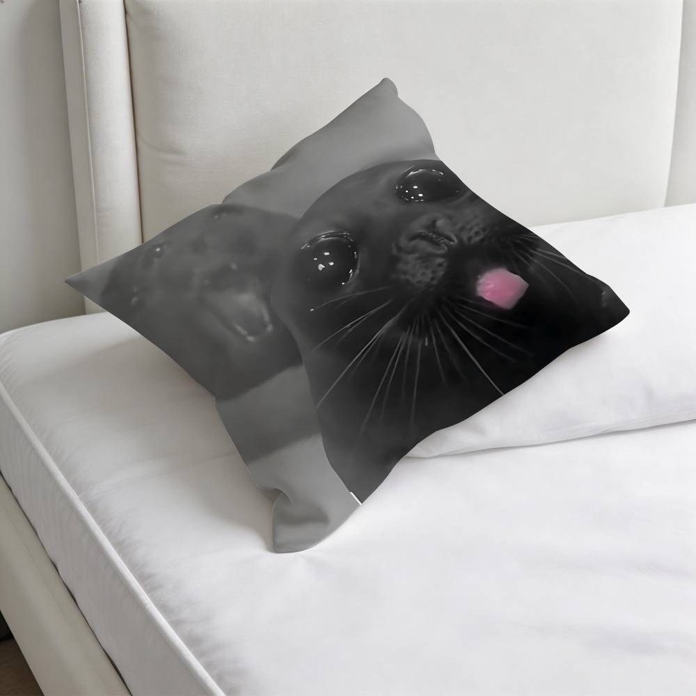 Seal Sea Cute MeMe Square Pillow Case Soft Decorative Throw Pillow Cover for Home Sofa Bed