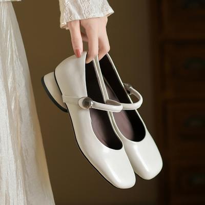 Fashion 2024 Autumn New Soft-soled Solid Color Mary Jane Women's Fashion Buckle Flats