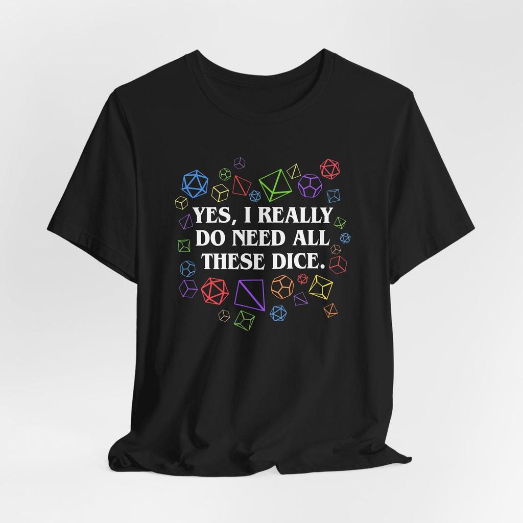 Dice Lover Shirt, Funny Tabletop RPG Tee, Polyhedral Dice Graphic T-Shirt, Board Game Gift, Gamer Nerd Shirt