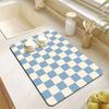Alfombrilla de Goteo para Máquina con Patrón de Tablero de Ajedrez Suela de Goma Antideslizante Anti-Suciedad para Cafetera Fregadero de Cocina Encimera de Baño