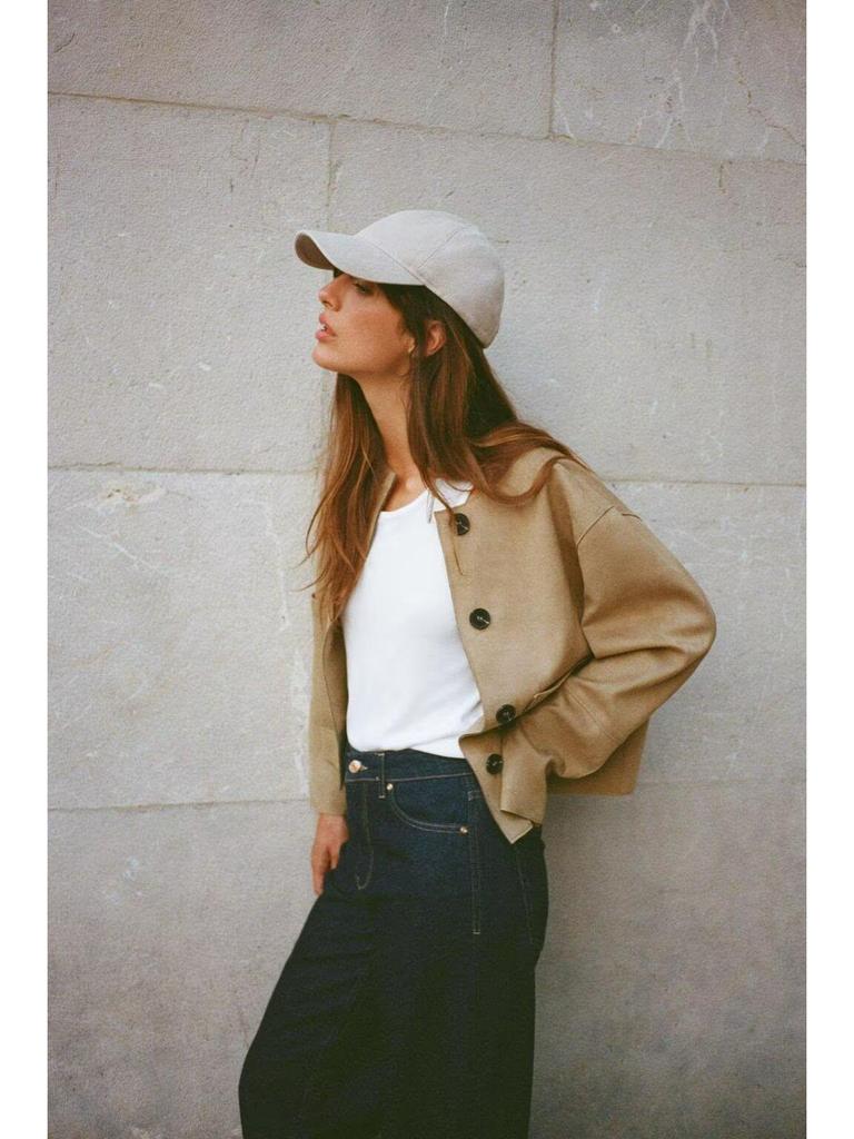 2025 Women's European & American Suede Effect Street Fashion Jacket