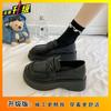 British Style Black Small Leather Shoes Women's 2025 Spring and Summer New Fashion Versatile Height-increasing Work Shoes Platform Shoes Children