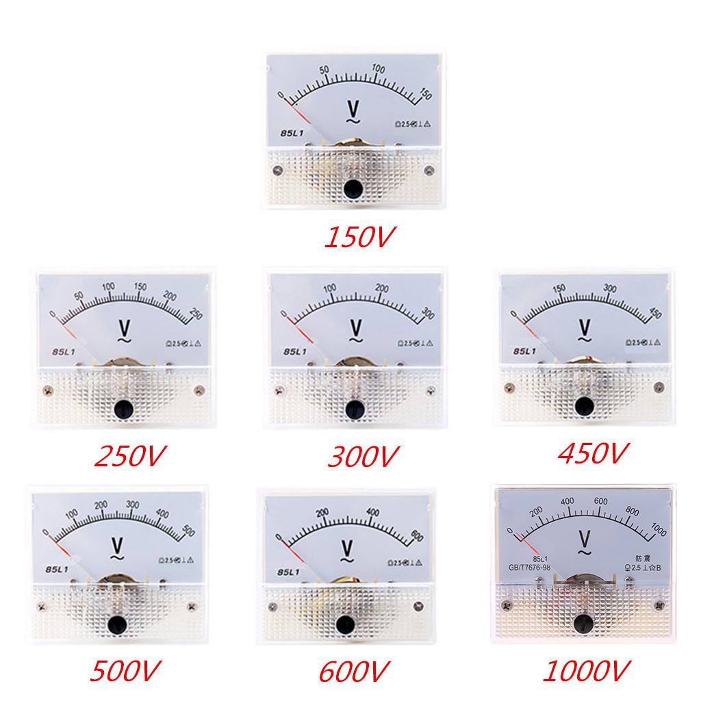 5 Standard Voltmeter Analog Voltmeter Panel Pointer Volt Voltage Meter Gauge  0-150V 250V 300V 450V 500V 600V 1000V