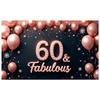 60th Birthday Banner Balloon Decor Fabulous Birthday Background 60th Celebration Banner Glitter Accents For Birthday Photo