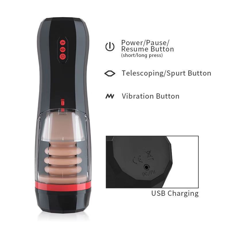 Men's Fully Automatic Tube Stretching and Retracting Aircraft Cup Insertion Masturbator Penis Exerciser Sex Toy