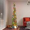150cm Artificial Christmas Tree Decorations ,Pencil Xmas Tree for Home Party Office Fireplace Holiday Decorations