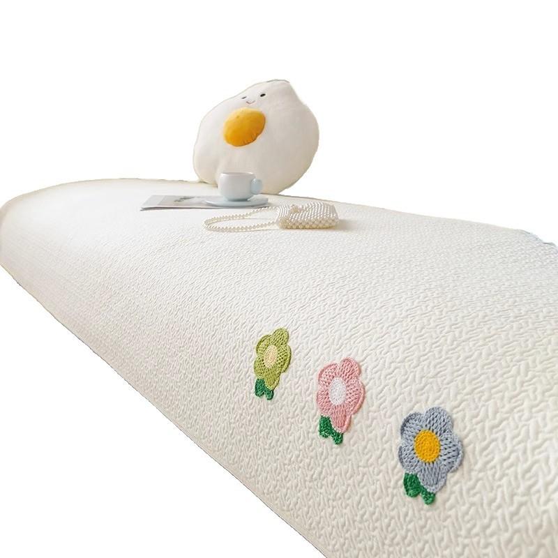 Sofa Cushion Universal In All Seasons 2025 New Washed Cotton Cream Wind Fixed Non-slip Straight Row Sofa Cushion