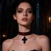Retro Punk Style Leather Chokers With Crosses Pendant Adjustable Metal Clasp Alternative Jewelry Rocker Metal Leather Chokers