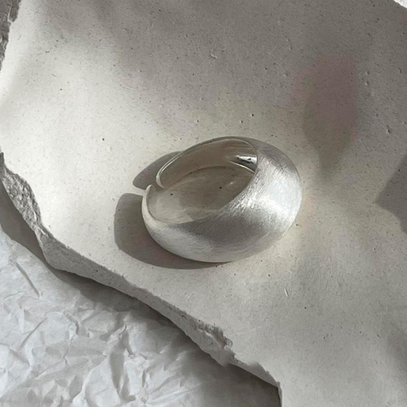 925 Sterling Silber Einzigartiger Ovaler Großer Schlichter Ring für Damen Schmuck Finger Verstellbar Offen Vintage Ring für Party Geburtstagsgeschenk