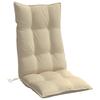 High Back Seat Cushions 6 Pcs Beige Oxford Fabric
