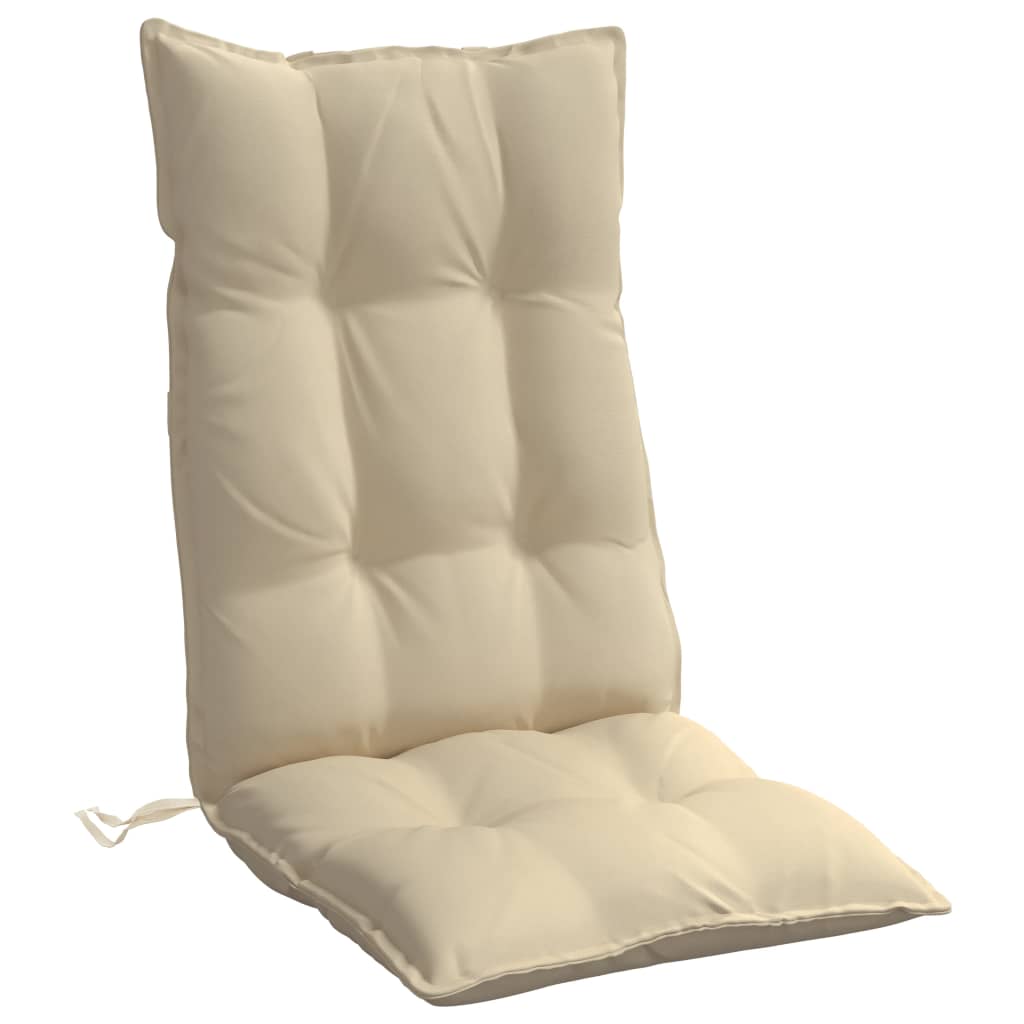 High Back Seat Cushions 6 Pcs Beige Oxford Fabric