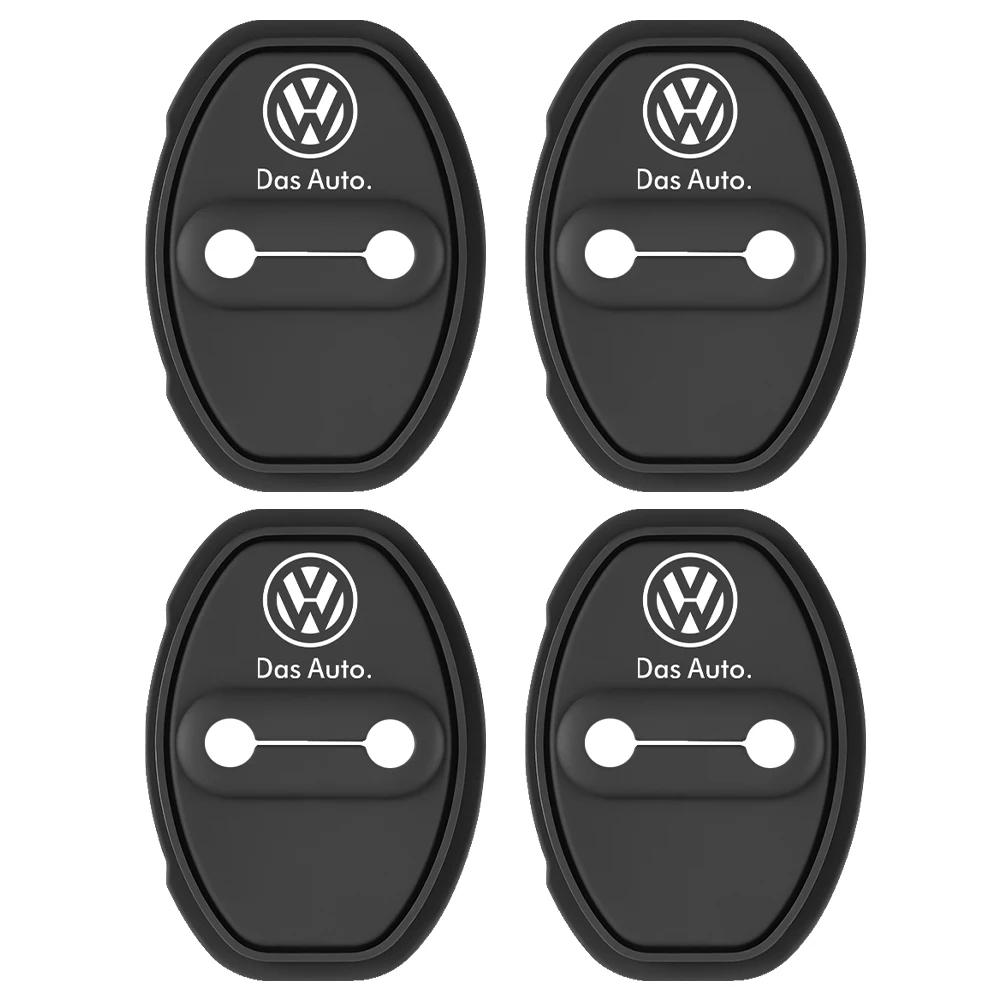 VW Araba Silikon Kapı Kilidi Kapağı Koruyucu Çıkartmalar Aksesuarları Volkswagen GTI Golf Polo VW R CC Passat B6 Tiguan Jetta İçin