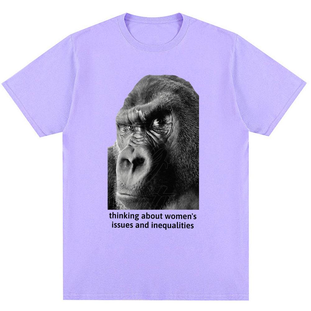 Feminism Gorilla Funny Meme Graphic Tshirt Men Women Humor Fashion Summer T-shirt Oversized Cotton Casual Vintage T Shirts Gifts