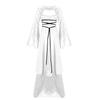 Elegant Dress Long-Sleeved Square-Neck Belted Irregular Dress Retro Clothing Halloween Cosplay Party Comfortable Dress