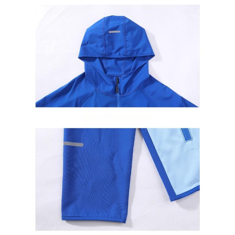 Neue Farbverlauf Kapuzen-Sonnenschutzjacke Herren Langarm Schnelltrocknend Haut Winddicht Frühling Sommer Outdoor Radfahren Angeln Hoodie