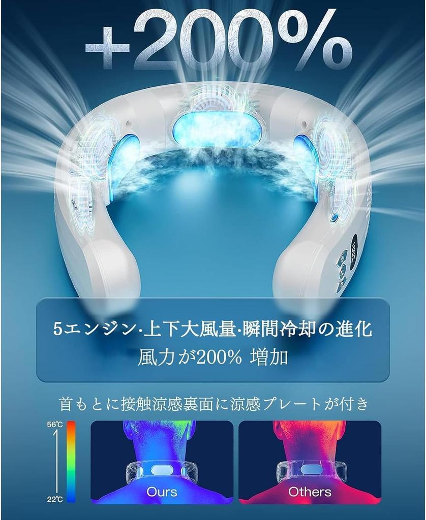 YAYAMIYA Neck Fan New Cooling Commemoration for Summer Days Neck Cooler Heater Both Cooling and Comes with Cooling Instant No 6000mAh Large Long