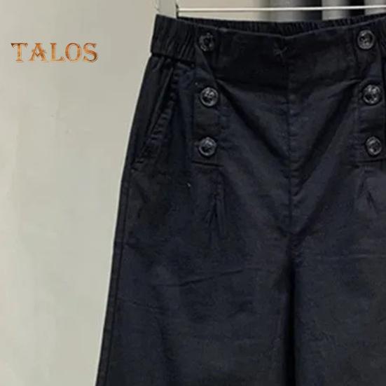 Pantaloni scurți de damă, cu talie înaltă elastică, pantaloni subțiri de vară, casual, cu buzunare, culoare uni, croială largă, cu picior lat, pantaloni harem