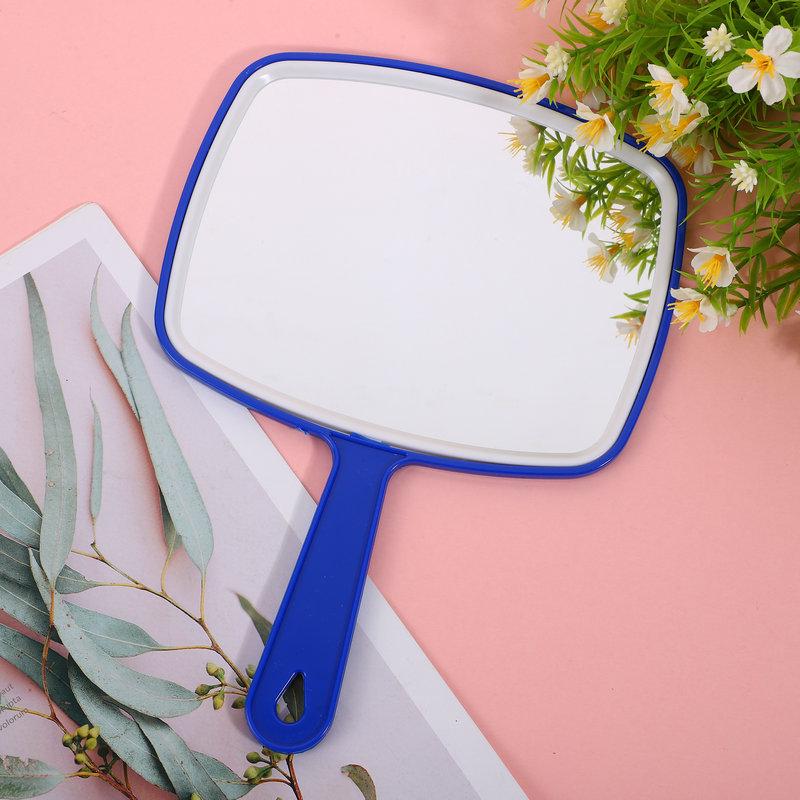 

Portable Square Vanity Mirror with Simple Handle - Desktop Makeup Mirror with Logo Printing Option синій