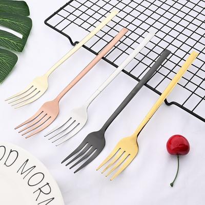 6 pezzi set di posate forchetta da dessert posate posate forchetta in acciaio inossidabile con manico lungo forchetta da insalata set di posate