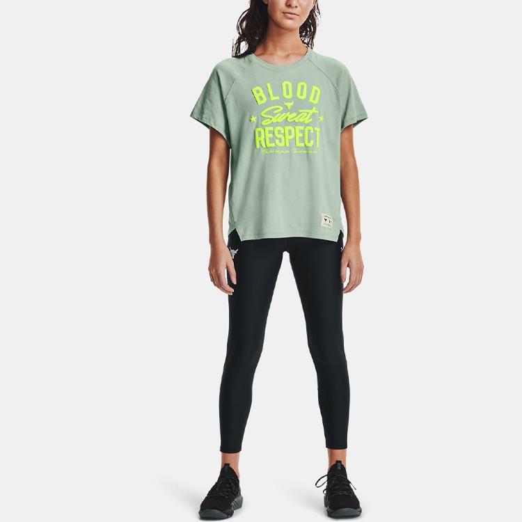 Under Armour Project Rock Training Sport Schnelltrocknende Cropped Fitnesshose Damen Unterteile Schwarz 1361067-001